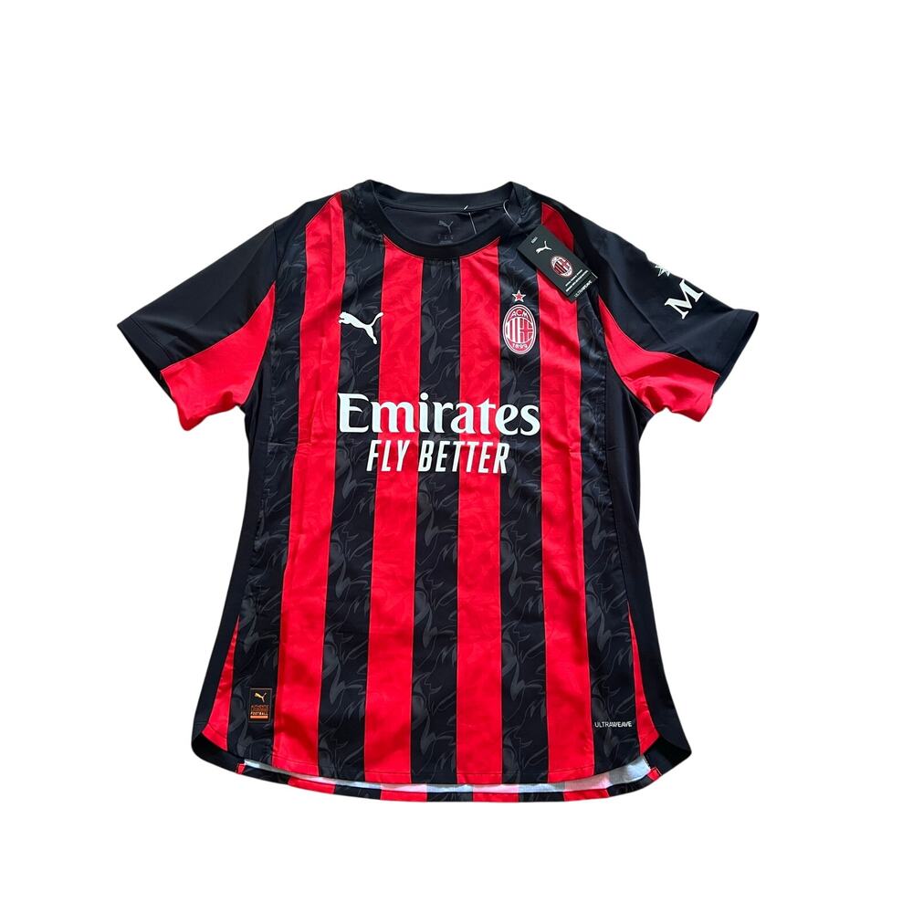 $150 NWT Authentic Puma AC Milan '25/'26 Soccer Home Jersey Mens Sz L Red Black